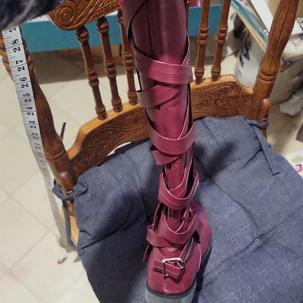 Gorgeous 17" Tie up Back zipperes Dressy Boots ( wore once) - Picture 2 of 5